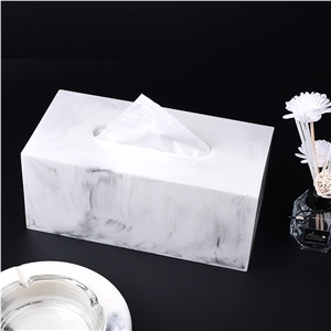 Fashionable Hot Sell White Marble Tissue Box