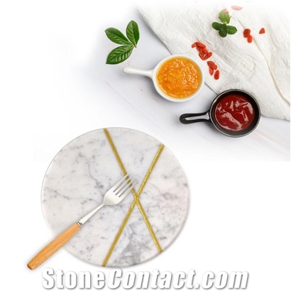 Home Luxury Round Marble Tray
