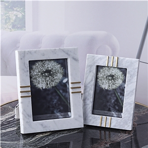 Light Luxury Bedside Table Marble Photo Frame