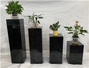 Marble Flower Pot Set Plants Holders