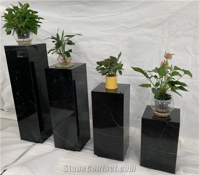 Marble Flower Pot Set Plants Holders