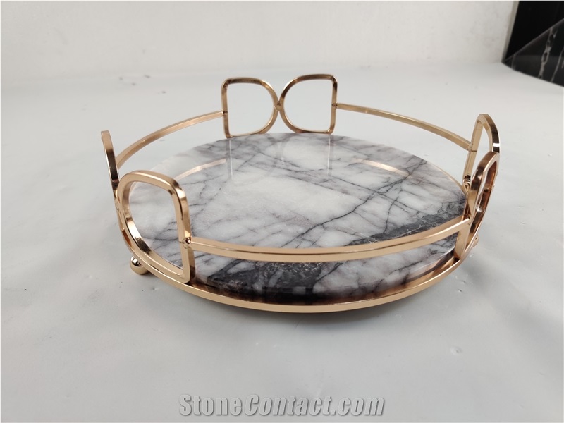 Round Marble Elegant Serving Tray from China - StoneContact.com
