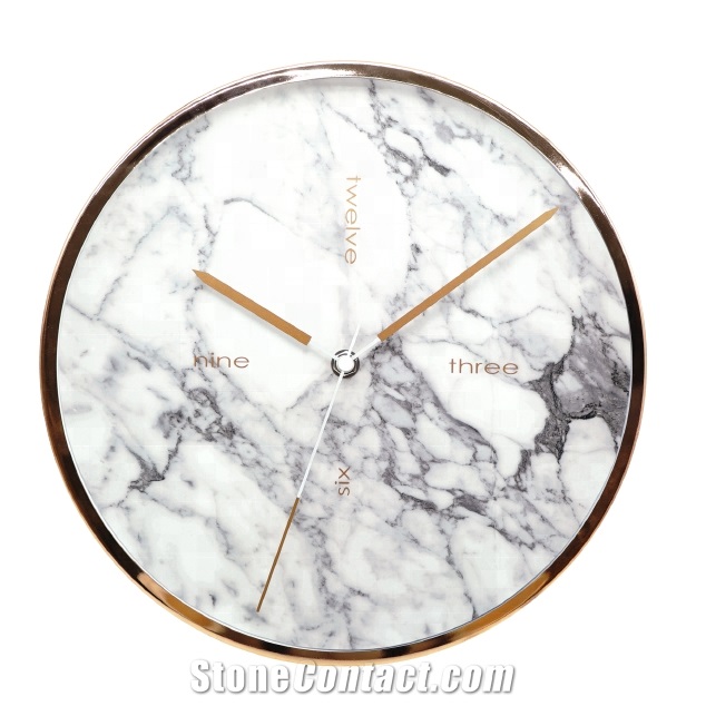 Stylish Marble Wall Clock 12" for Home Decor