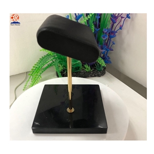 Black Marble Base Gold Metal for Watch Display