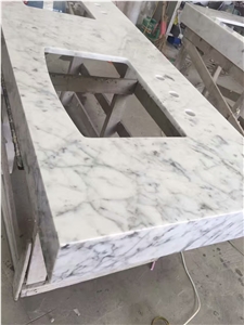 Italy Carrara White Vanity Counter Tops