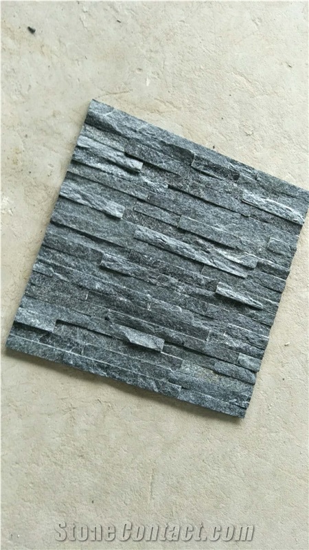 Good Quality Black Quartzite Stack Stone