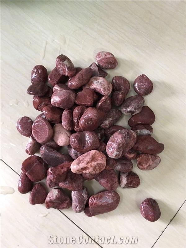 Tumbled Red Pebble Stone for Decoration