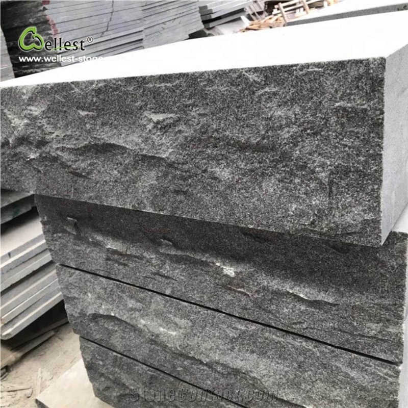 G654 Dark Grey Granite Split Rock Face Block Step