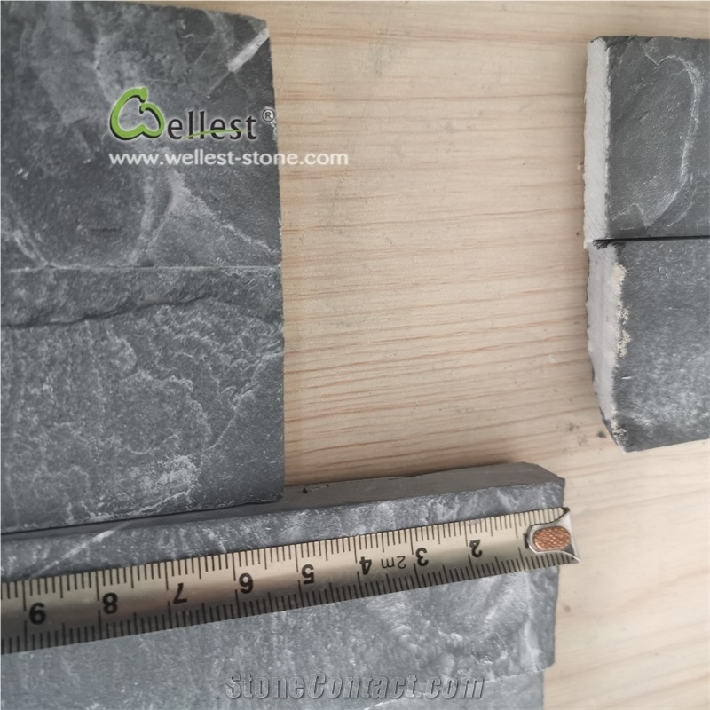 Riven Black Slate Thin Wall Ledge Stone Veneer