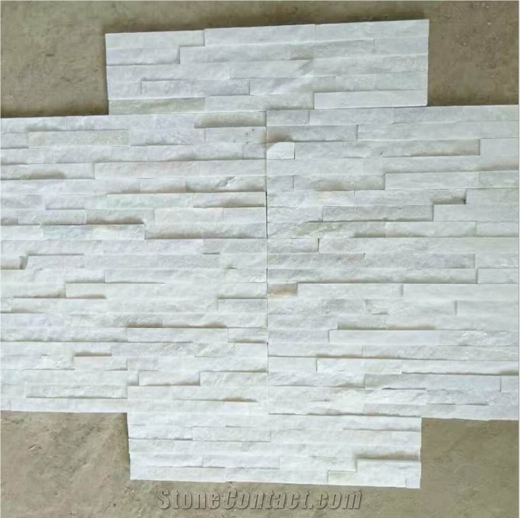China White Quartzite Stacked Thin Stone Veneer