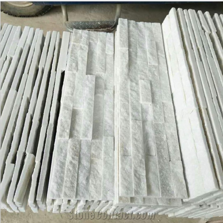 China White Quartzite Stacked Thin Stone Veneer