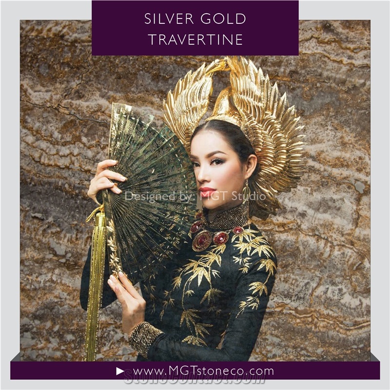 Silver Gold Travertine
