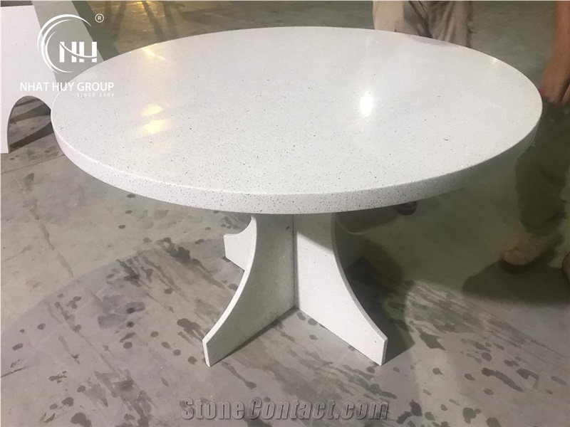 Platinum White Table Fabricator, Quartz Fabricate Furniture