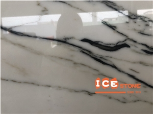 Chinese White Marble Mont Blanc Bookmatched Slabs