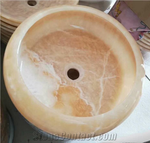 Cheap Yellow Onyx Basin for Sales