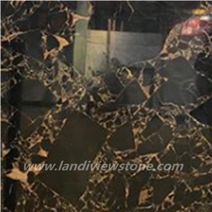 China Nero Portoro Athens Gold Black Marble Slab
