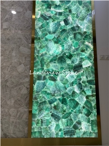 Green Fluorite Semi Precious Stone Slabs & Tiles