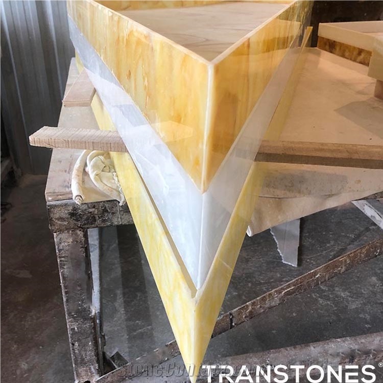 Translucent Polished Artificial Onyx Counter Top