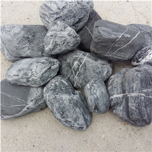 Un-Polished Black Pebble Stone