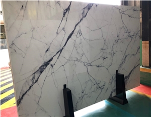Calacatta White 3d Painting Artificial Marble Slab