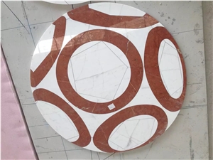 Chinese Marble Water Jet Medallion Tiles Ball Shap