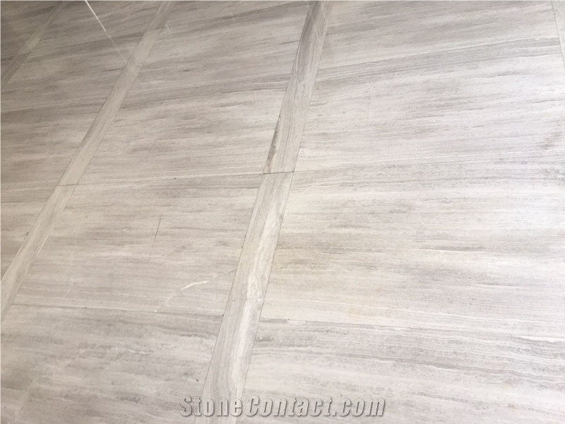China White Wooden Vein Marble Tiles Slabs