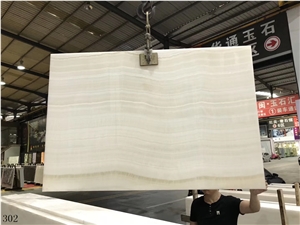 China Staright Vine White Onyx Slab Wall Tile
