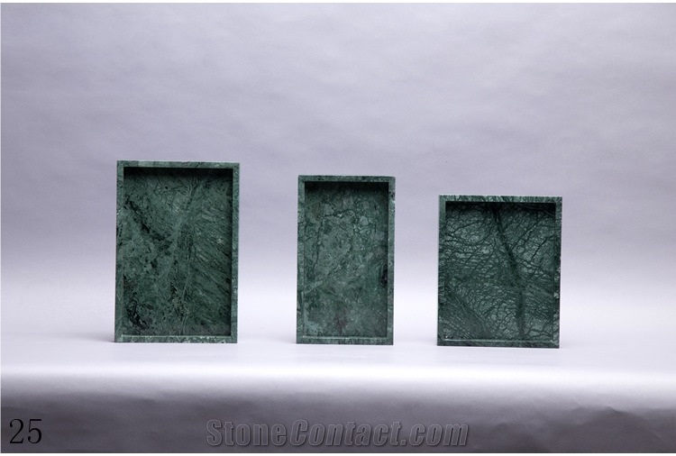 Green Marble Kitchen Storage Boxes Hotel Plate