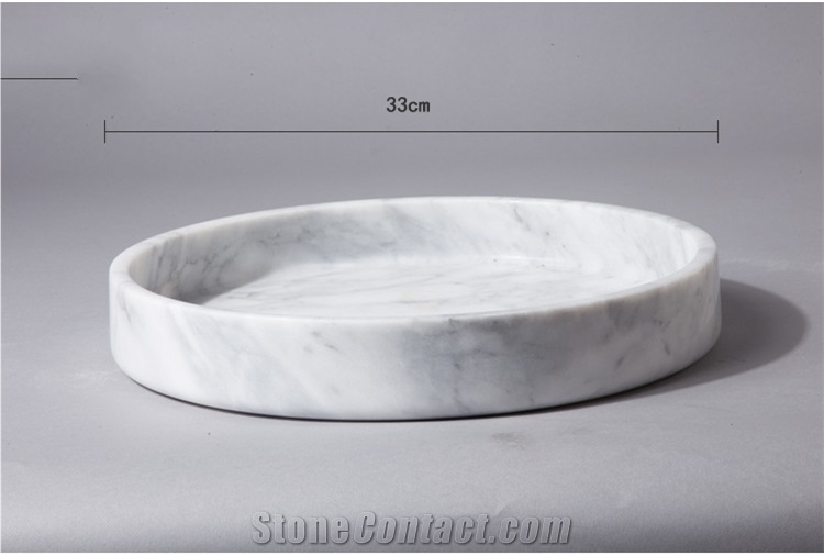 Manufacturer Natural Marble Round Jewelry Tray