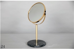 Marble Metal Frame Cosmetic Oval Dresser Mirror