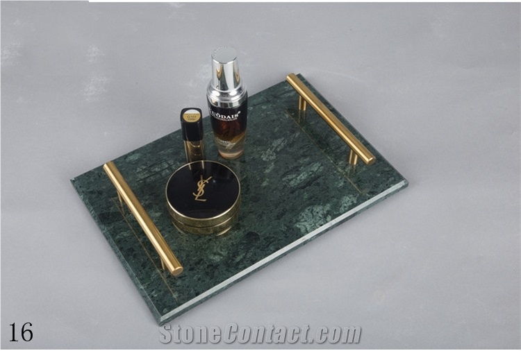 Marble Metal Rod Handle Jewelry Tray Home Design