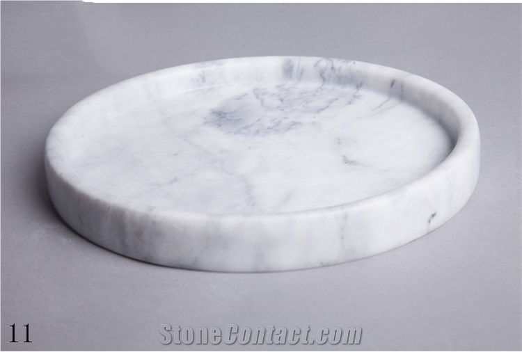 Round Marble Jewelry Tray Hotel Bathroom Ornaments