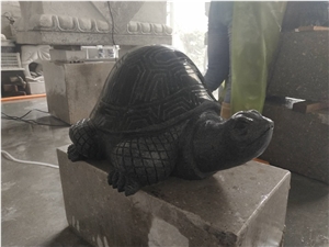 Turtle Animal Sculpture G654 Black Granite Carving