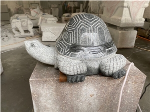 Turtle Animal Sculpture G654 Black Granite Carving