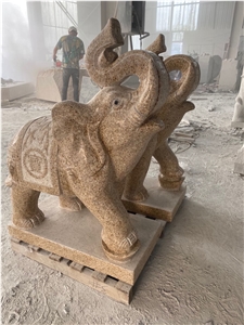 White Marble Elephant Sculpture Hotel Villa Statue