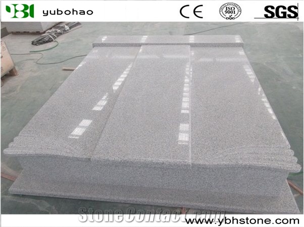 China G603 Granite Simple Double Tombstone for European