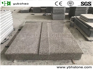 China G603 Granite Simple Double Tombstone for European