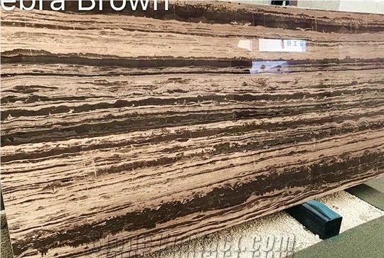 Irish Coffee Brown Marble Strip Straight Slabs