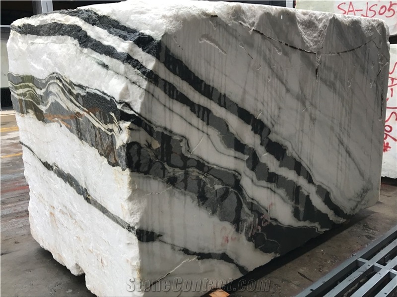 Panda White Marble Rough Block, China Exotic Black