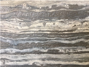 Zabra Brown Marble Water Brushed Finished Slabs