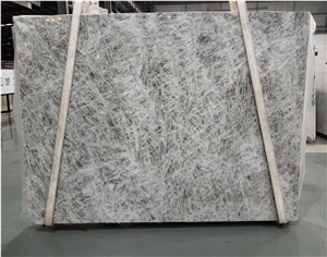 Alps Grey Marble Slabs Tiles Wall Installation