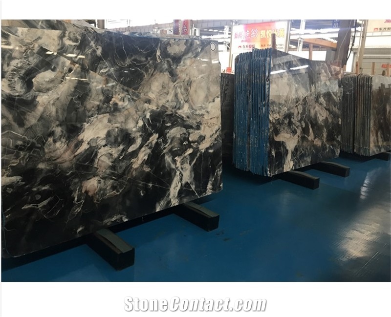 China Phantom Black Marble Slabs for Wall Covering