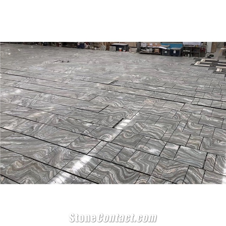 Grey Cloudy Wave Natural Stone Exotic Marble Slabs