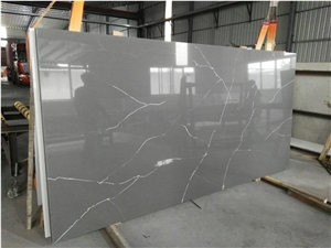 Grey Slab with White Veins Quartz Stone Ms6221
