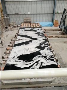 Panda White, Black and White Marble Slabs,Tiles