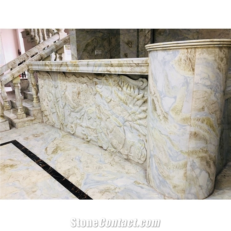 Polished Changbai Blue Jade Marble for Decoration