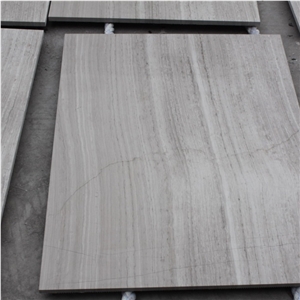 Polished Greek White Wood Grain Marble Tiles