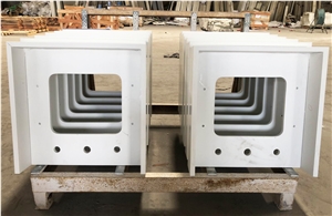 Pure White Quartz Top for Hotel Bath Vanity