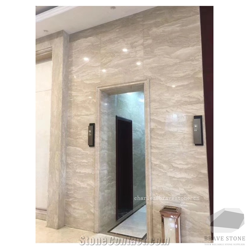 Amasya Beige Marble Molding Bolder Lift Elevator
