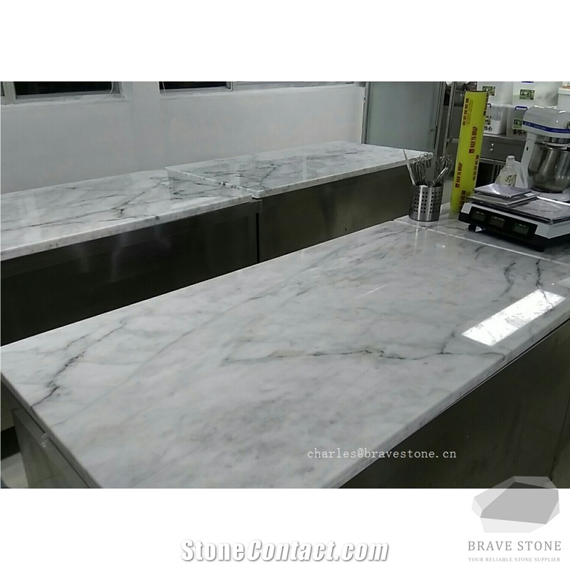 China White Jade Marble Countertop Bar Top